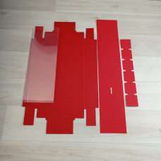 Коробка Карме 12 (2х6) красный гладкий с прозрачным шубером