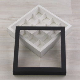 Коробка Паллена 16 с окном черный