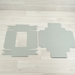 Коробка 2 фигурки (195х125х35мм) серая ткань