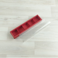 Коробка Карме 5 красный с прозрачным шубером