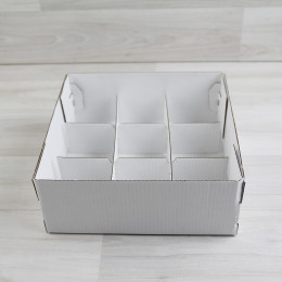 Коробка Бестла 4 с разделителями двухсторонний белый МГК (200х200х80мм)