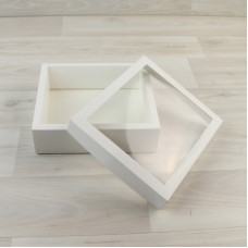 Коробка 160х140х50мм белый крышка белый с прозрачным окном