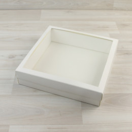 Коробка Тионе 4 (210х210х50мм) белый крышка белый с прозрачным окном