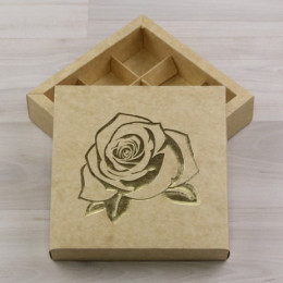 Коробка Элара 9 конфет, крафт, с рельефным тиснением 