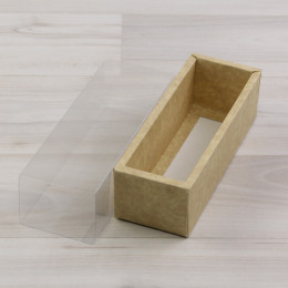 Коробка Эрида 1 (140х45х45мм) крафт с прозрачным шубером