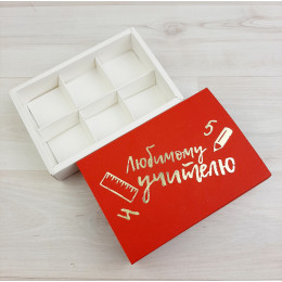 Коробка Этне 6 шубер красный гладкий тиснение 