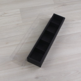 Коробка Карме 5 черный гладкий с прозрачным шубером