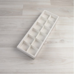 Коробка Этне 12 (2х6) белый с прозрачным шубером