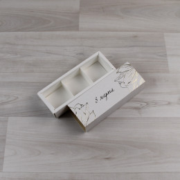 Коробка Этне 3 шубер белый с тиснением 