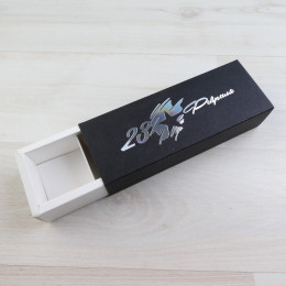 Коробка Этне 3 шубер черный с тиснением 