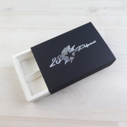 Коробка Этне 6 шубер черный с тиснением 