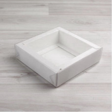 Коробка 1 фигурка (115х115х30мм) белый с прозрачной крышкой