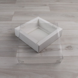 Коробка 1 фигурка (115х115х30мм) белый с прозрачной крышкой