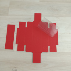 Коробка Карме 2 красный гладкий с прозрачным шубером