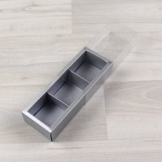 Коробка Карме 3 серебряный с прозрачным шубером