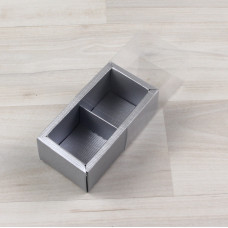 Коробка Карме 2 серебряный с прозрачным шубером