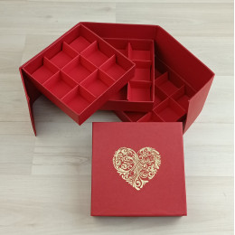 Коробка Мимас 1 красный с тиснением 