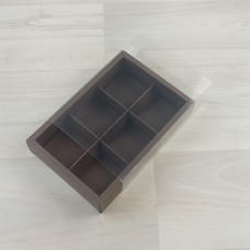 Коробка Карме 6 коричневый с прозрачным шубером