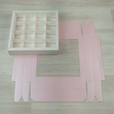 Коробка Паллена 16 с окном розовый