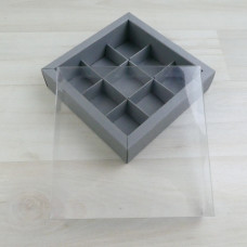 Коробка Дафнис 9 серый гладкий