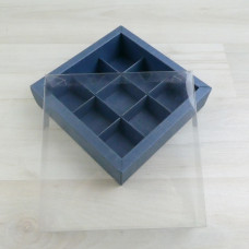Коробка Дафнис 9 синяя ткань