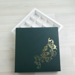 Коробка Паллена 16 зеленый мох тиснение 