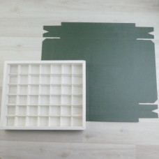 Коробка Паллена 42 серо-зеленая ткань